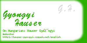 gyongyi hauser business card